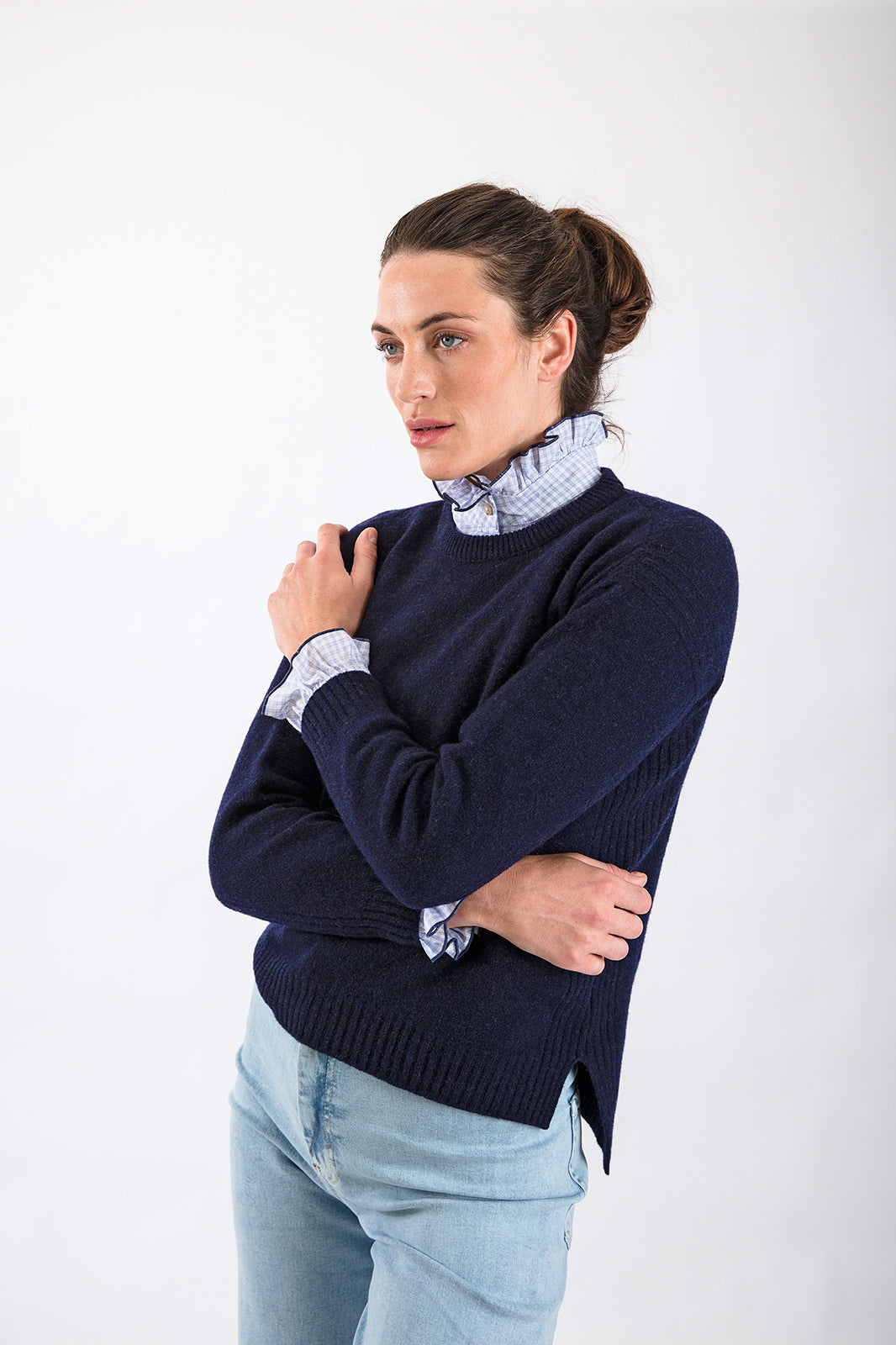 Drop Shoulder Jumper in Navy