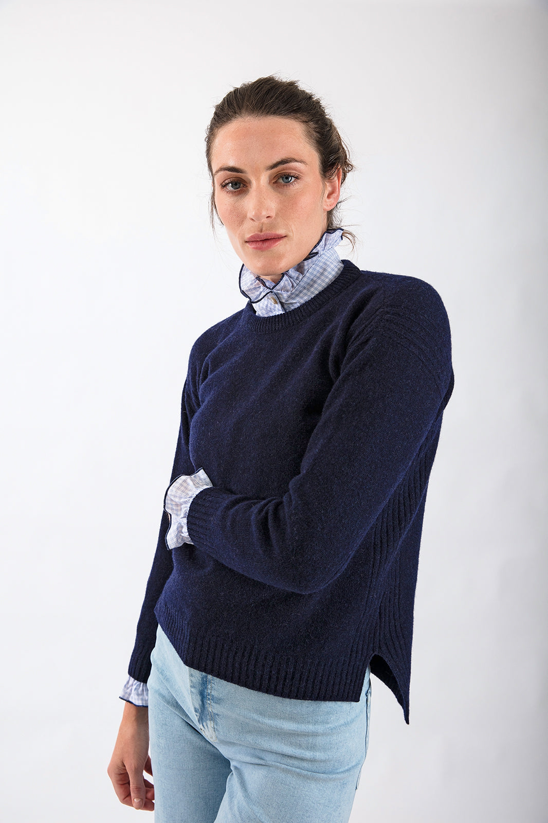 Drop Shoulder Jumper in Navy