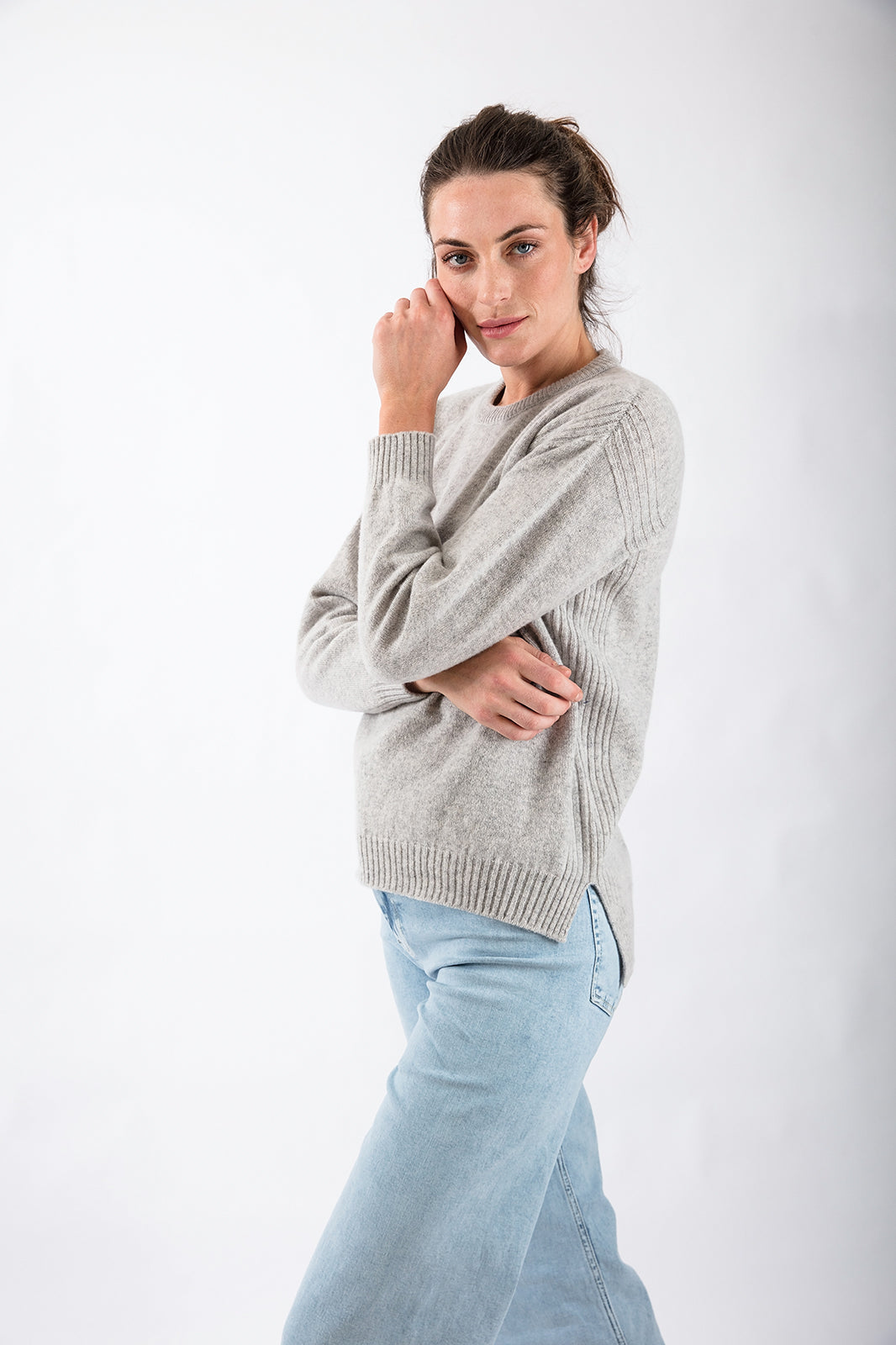 Drop Shoulder Jumper in Grey