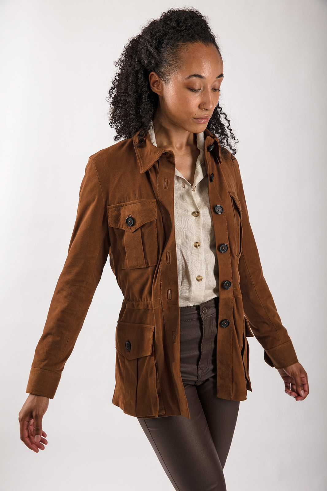 Suede Tracker Jacket in Tan