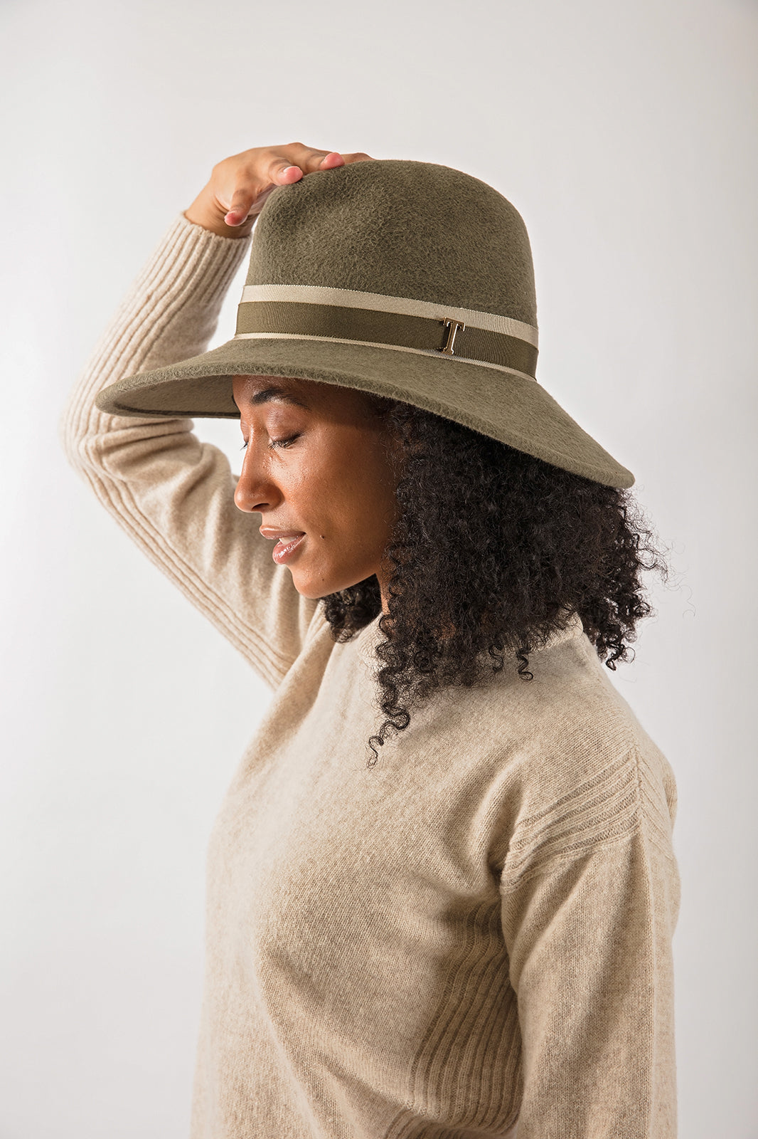 TROY x Gigi Burris Felt Fedora in Sage