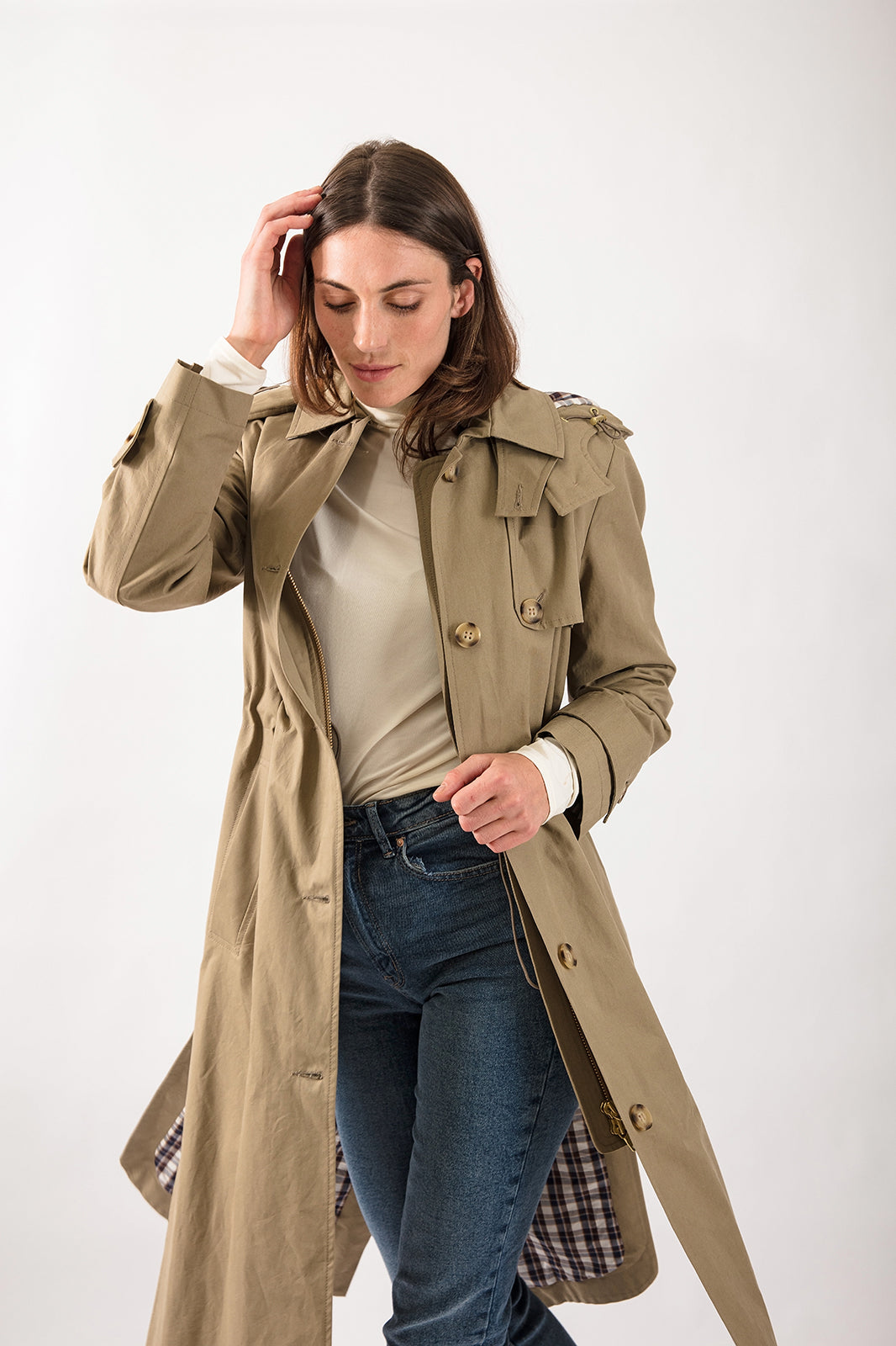 Trench Coat in Taupe