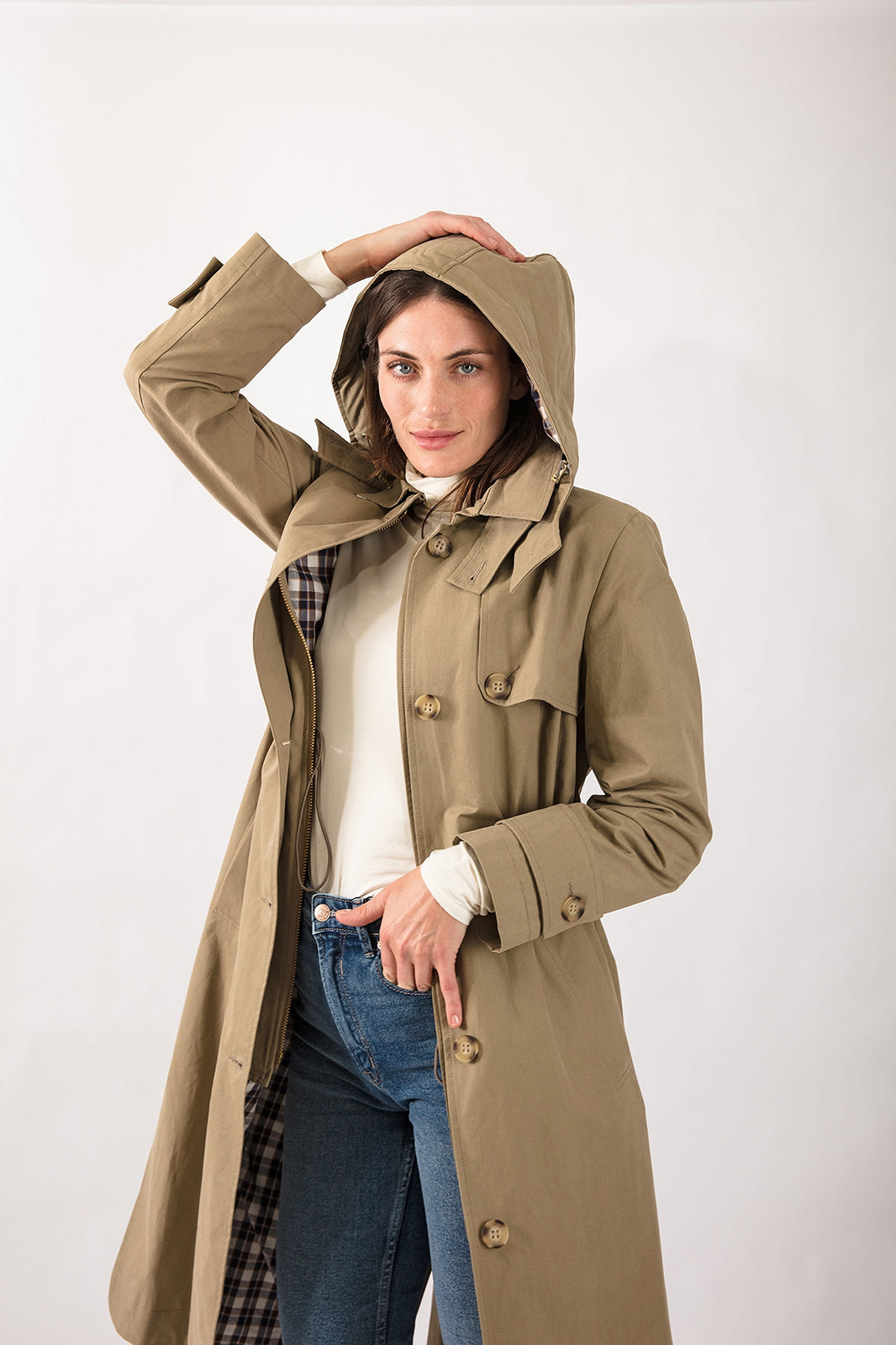Trench Coat in Taupe