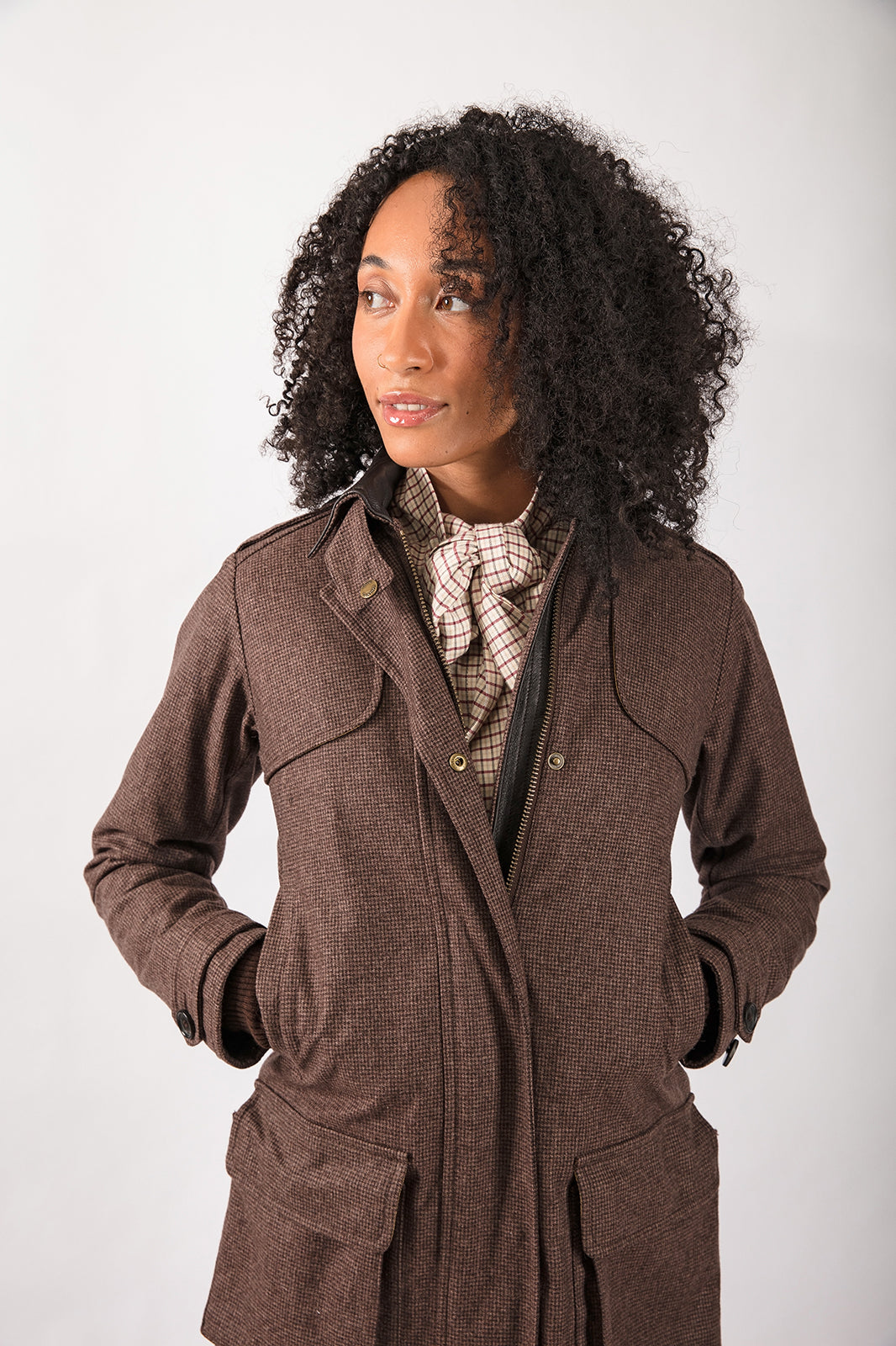 Field coat in Brown Tweed