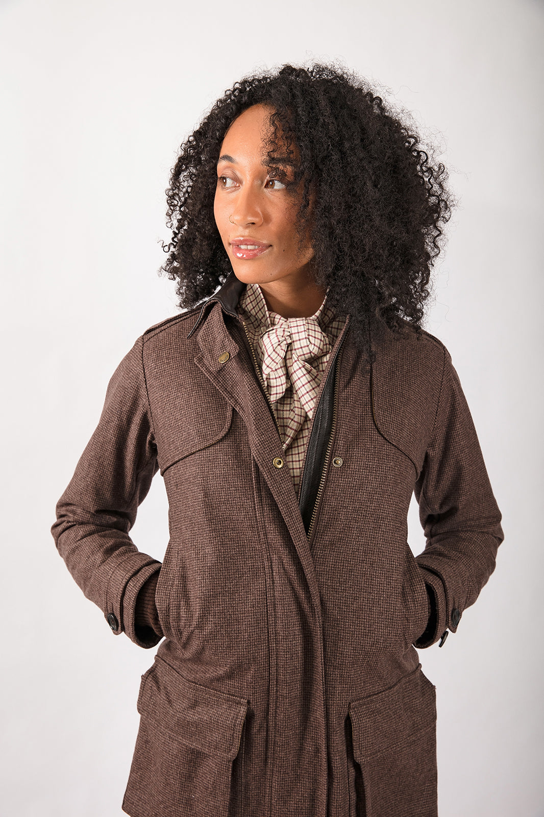 Field Coat in Brown Tweed