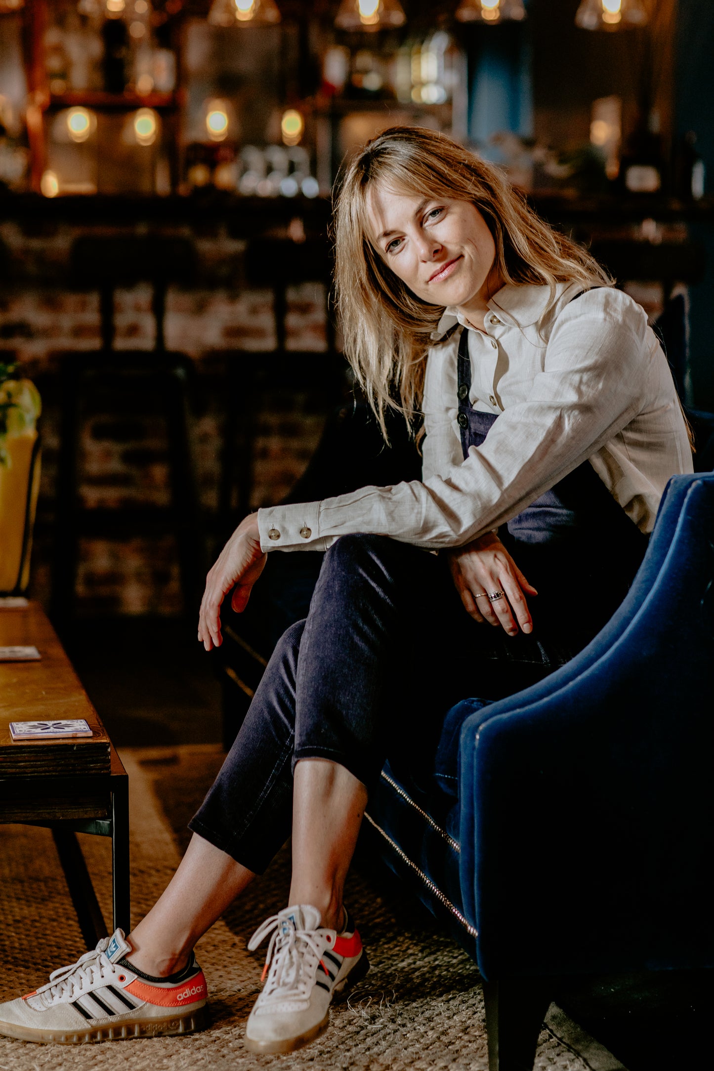 Stretch Corduroy Dungarees - Navy
