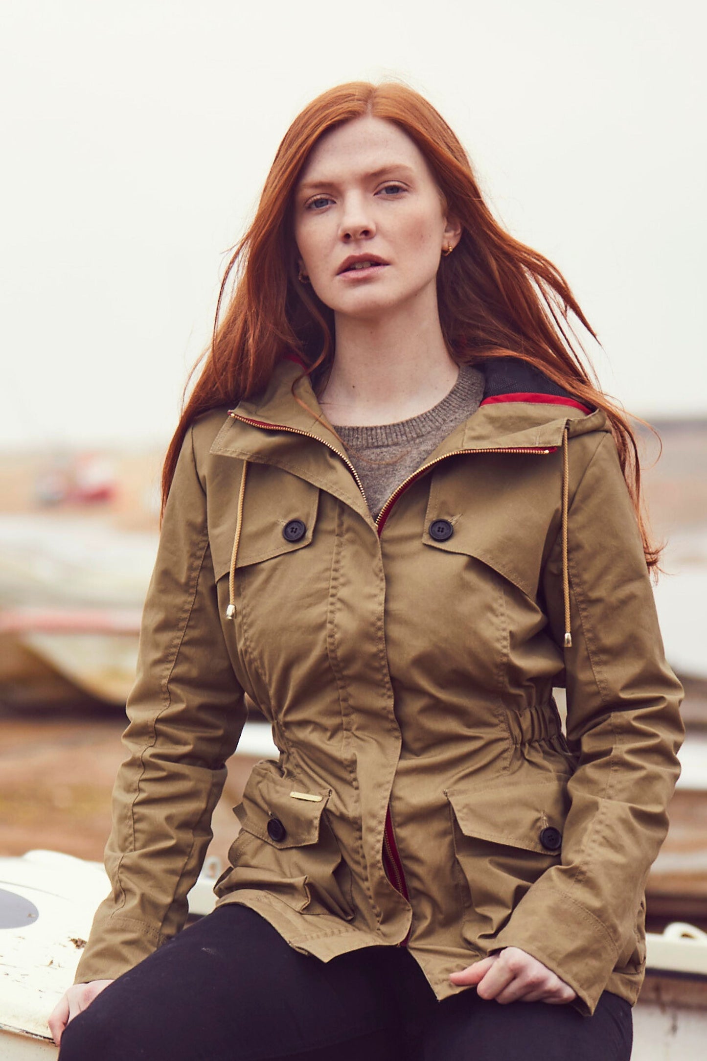 Pop Wax Parka in Khaki