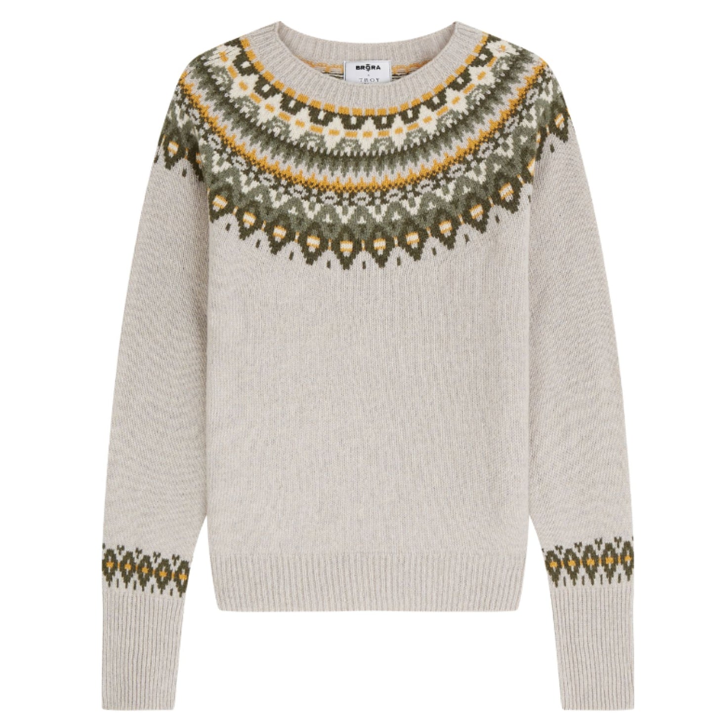 TROY x Brora Fair Isle Jumper in Oyster