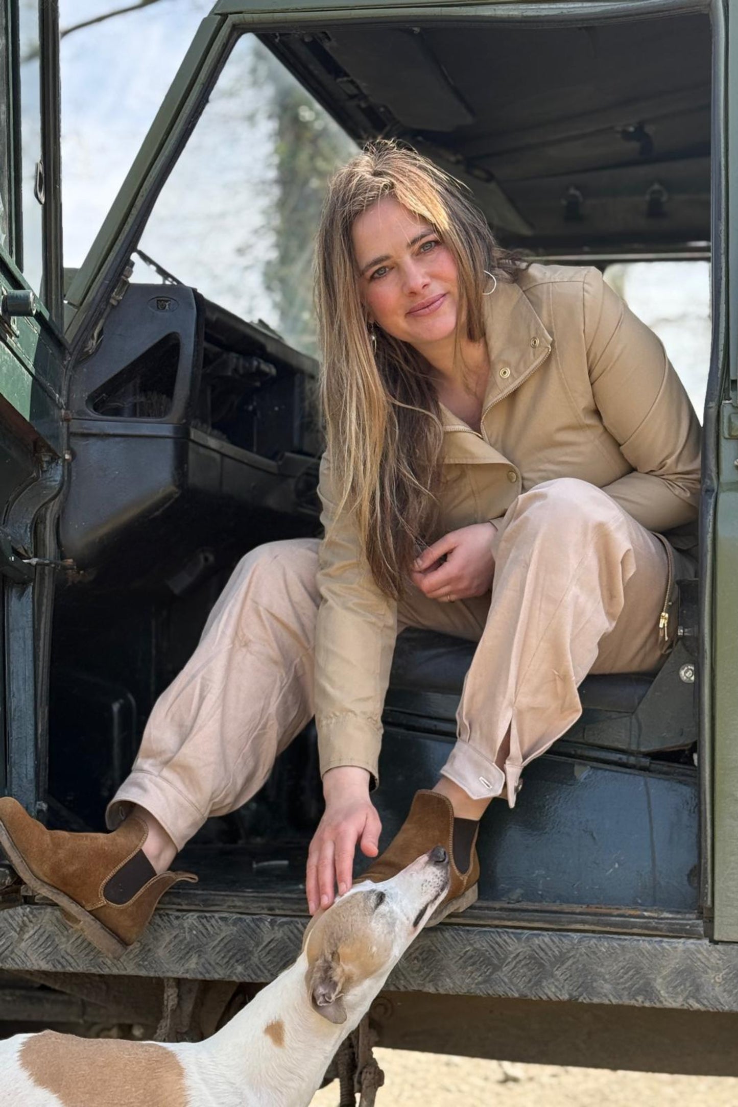 Sundowner Jacket in Sand with Leopard Lining
