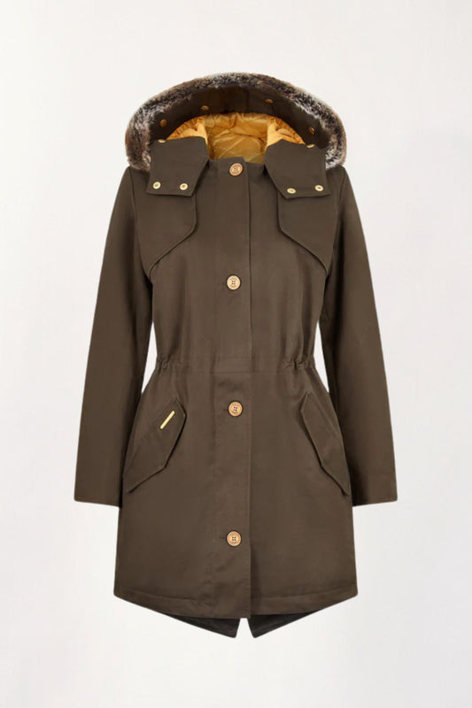 Fairweather Parka in Olive - Faux