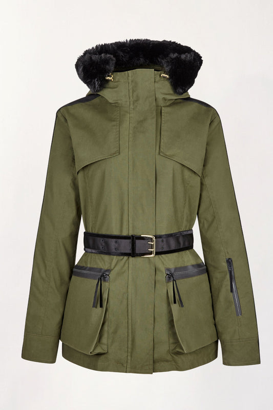 Elements Parka in Military Green - Faux Fur