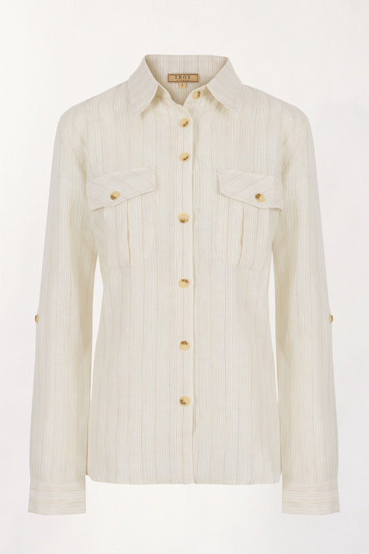 Safari Linen Shirt in White