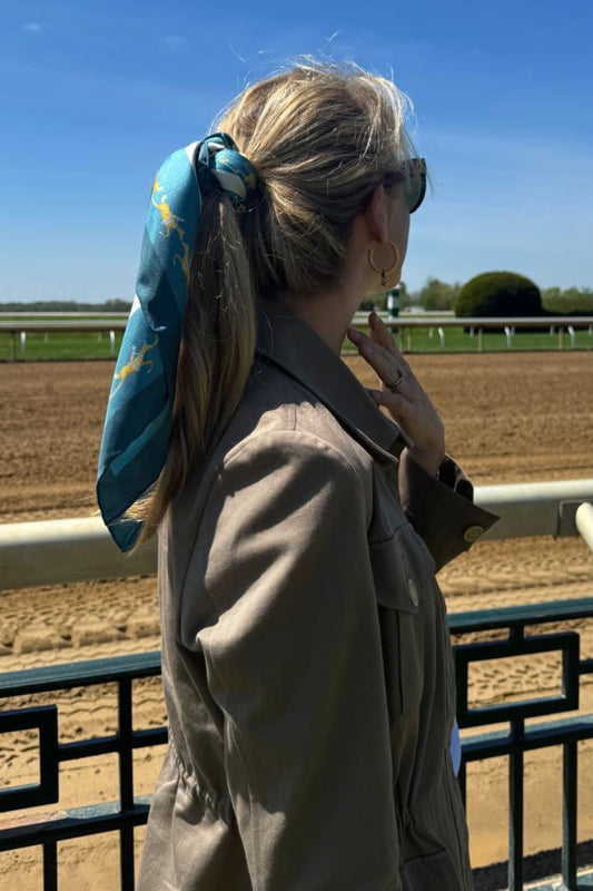 TROY x Louisa Marcq Silk Scarf in Sky Blue