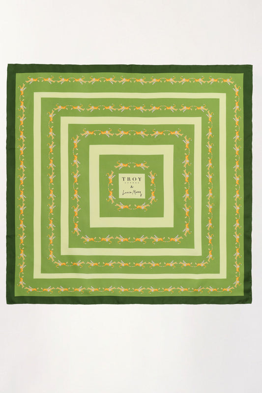 TROY x Louisa Marcq Silk Scarf in Paddock Green