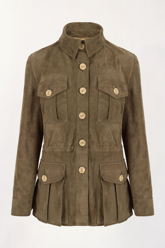 Suede Tracker Jacket in Olive