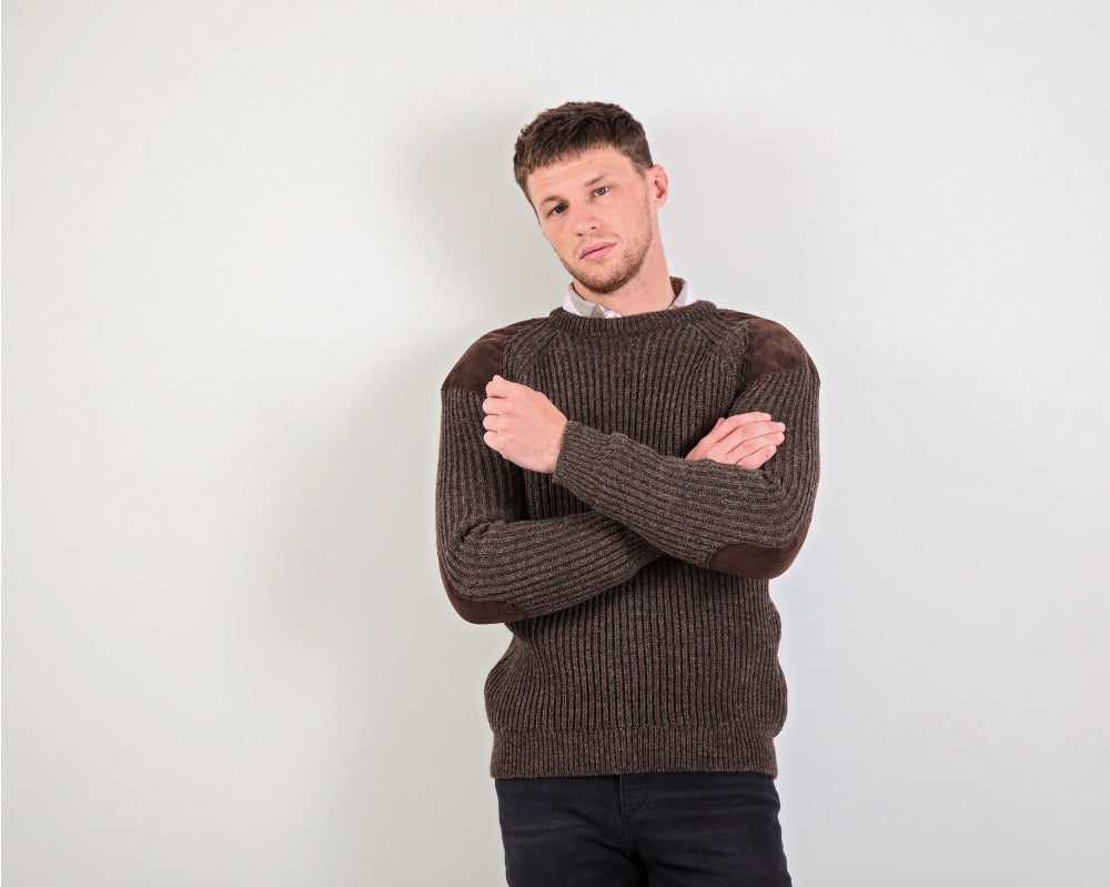 British Lambswool Jumper in Brown