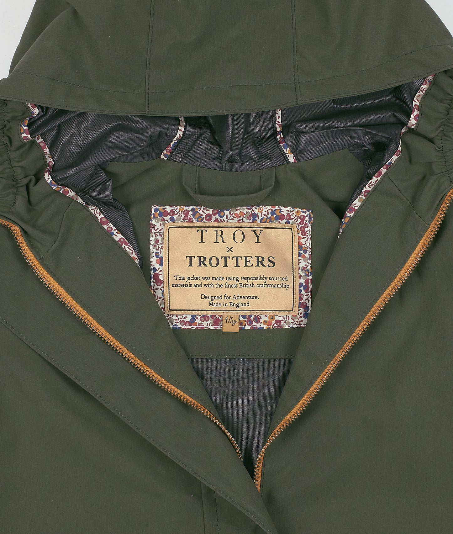 TROY x Trotters Children's Wax Jacket in Green