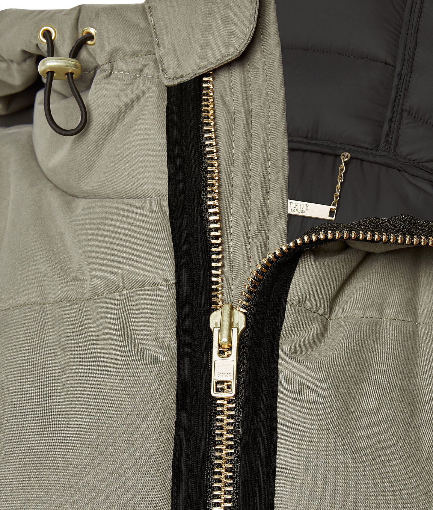 Hooded Longline Puffer in Sage