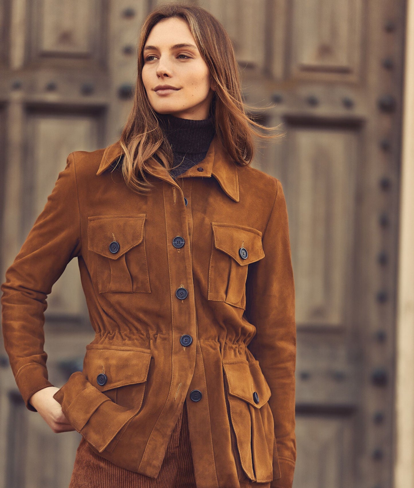 Suede Tracker Jacket in Tan