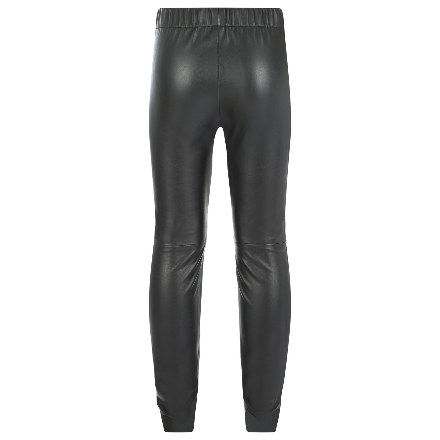 Stretch Leather Trousers in Black