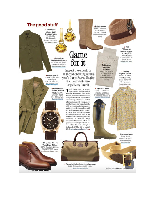 Country Life - Belted Suede Gilet July 2022