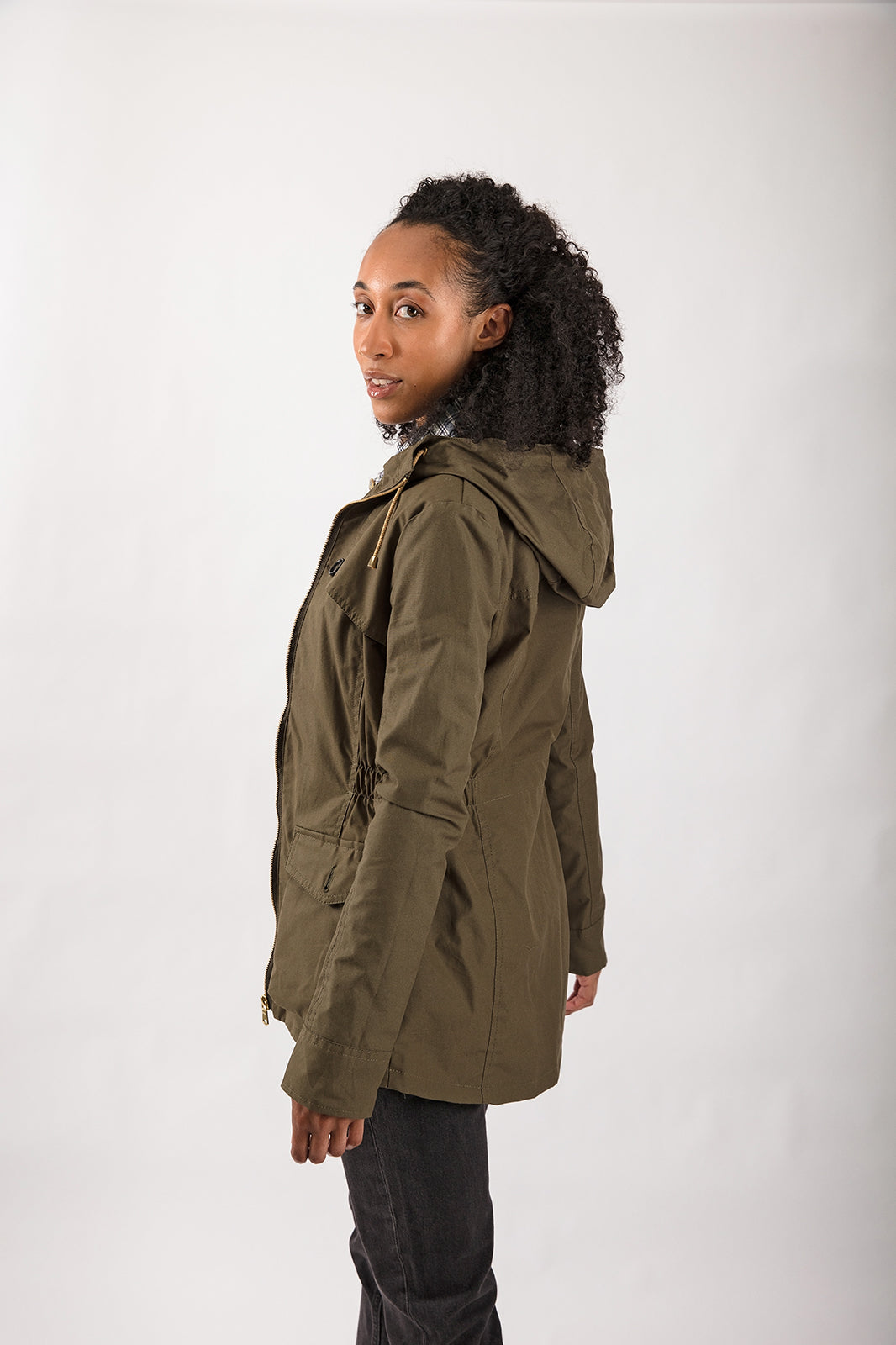 Wax Parka in Military Green