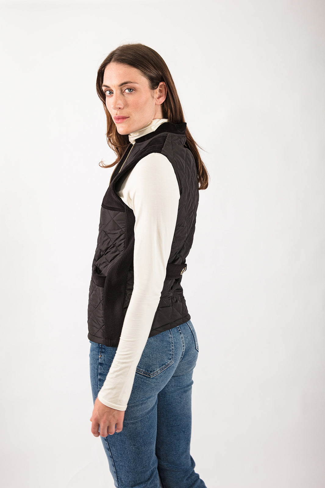 Quilted Gilet in Black