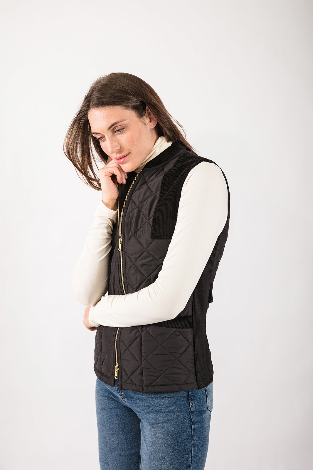Quilted Gilet in Black