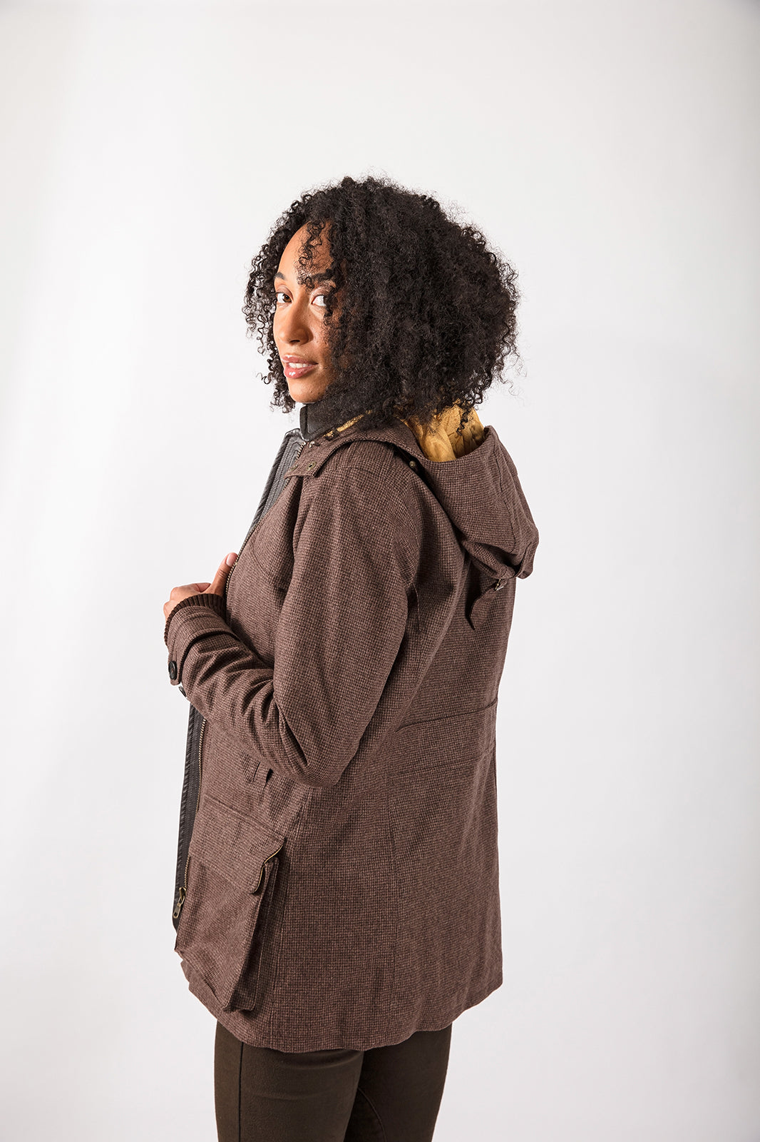 Field coat in Brown Tweed
