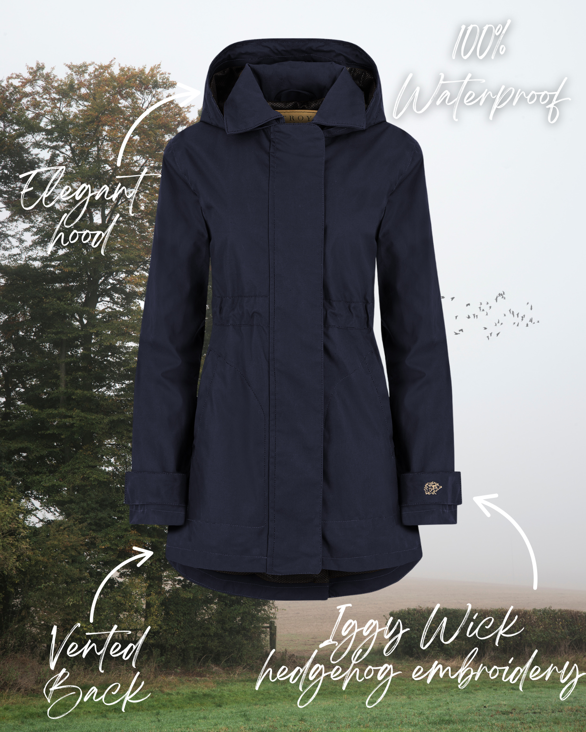 TROY x Callie Coles Limited Edition Shell Parka in Navy