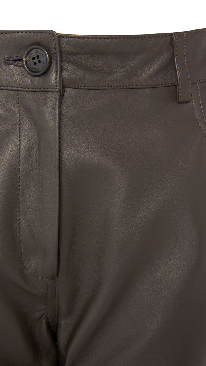 Amalfi Leather Trousers Chocolate