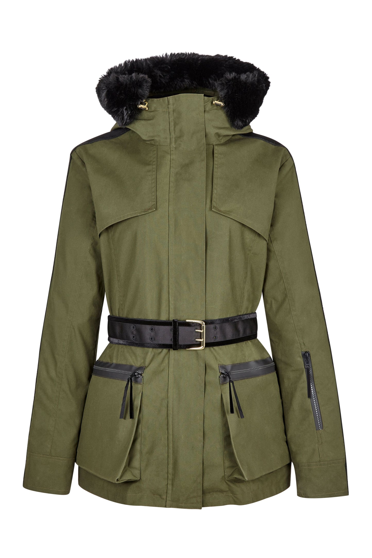 Elements Parka in Military Green - Faux Fur