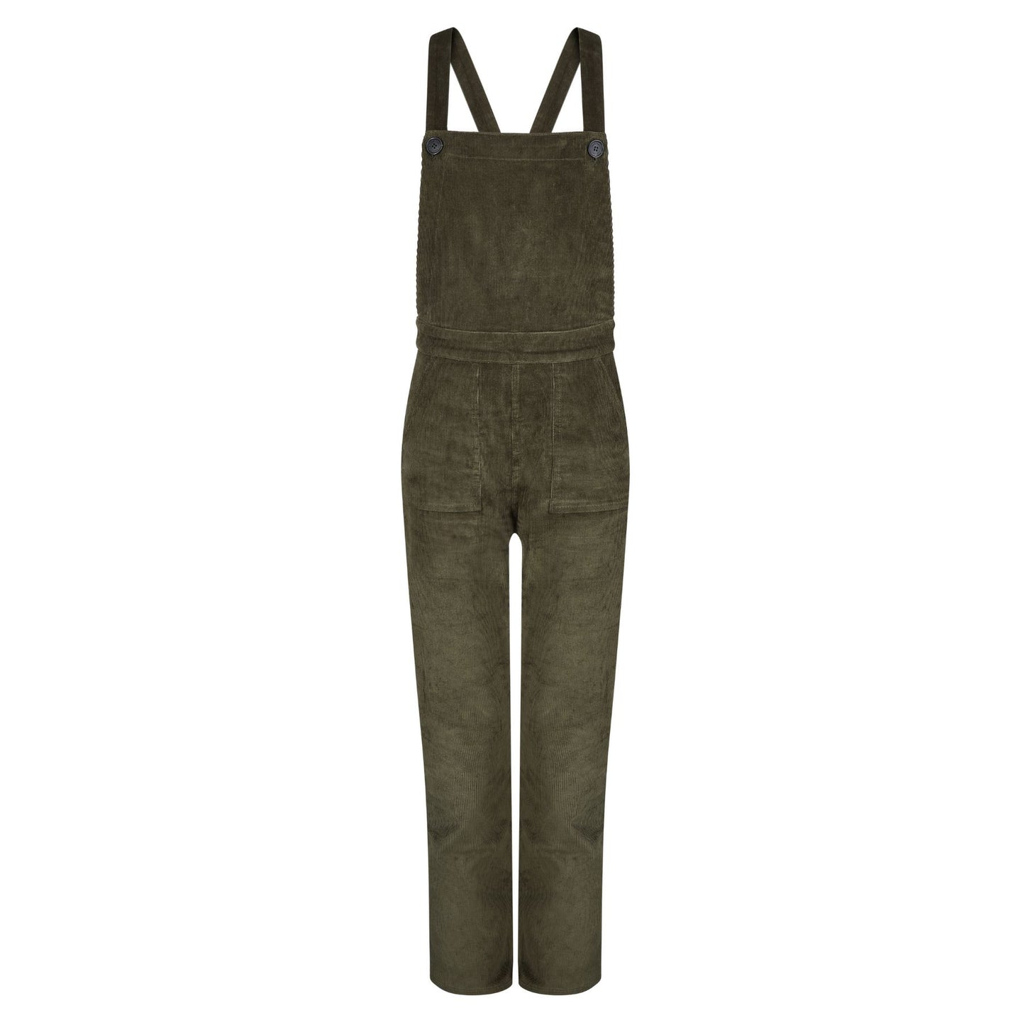Stretch Corduroy Dungarees - Moss Green