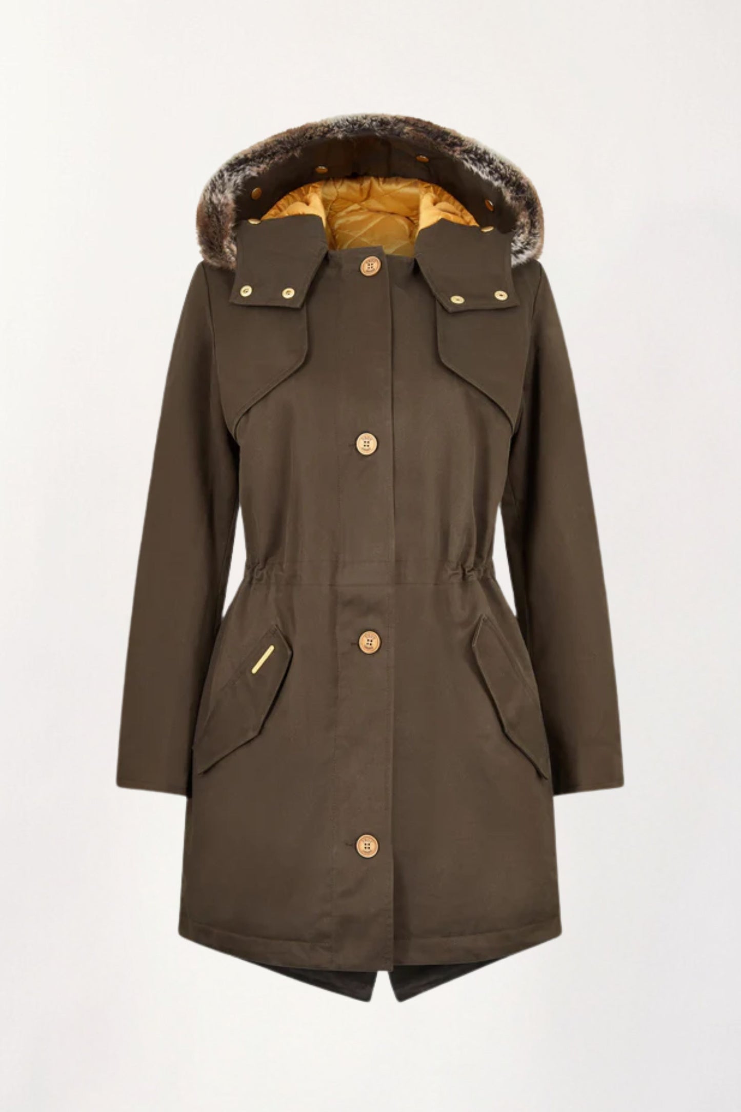 Fairweather Parka in Olive - Faux