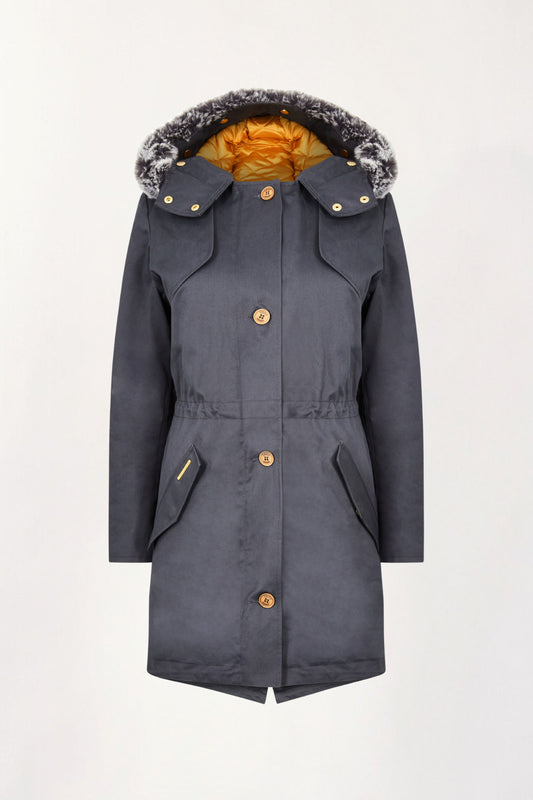 Fairweather Parka in Blue - Faux
