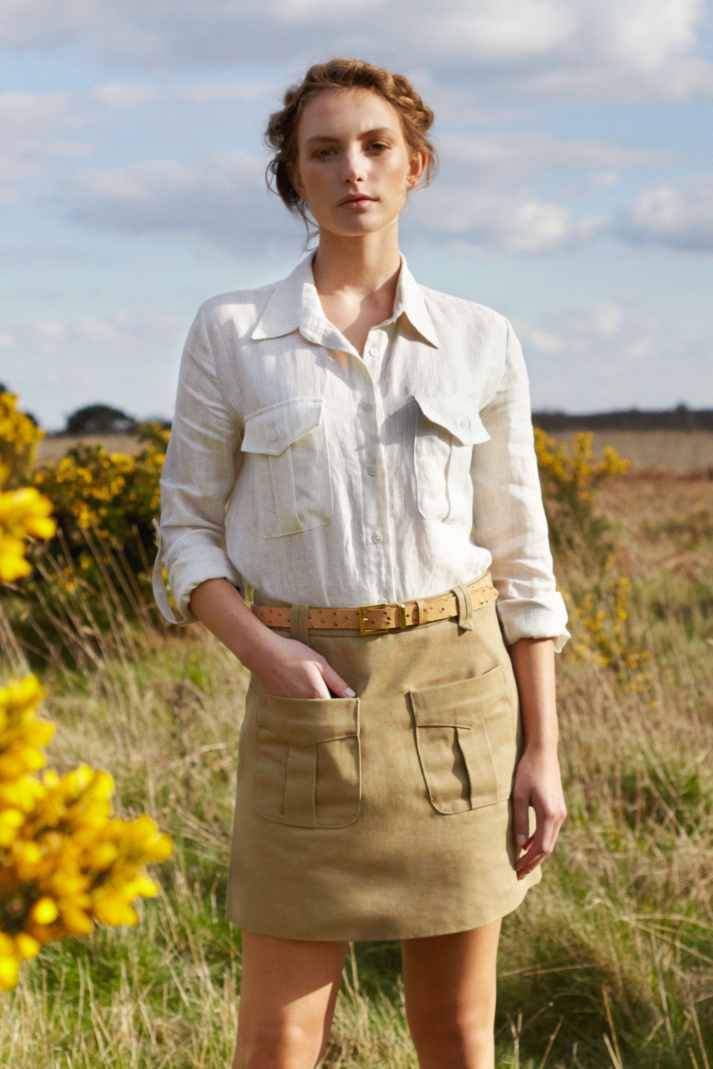 Safari Linen Shirt in White