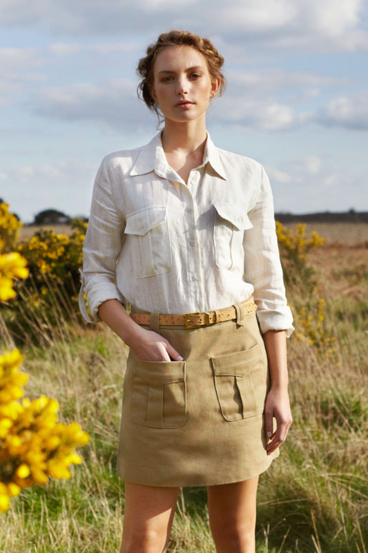 Safari Linen Shirt in White