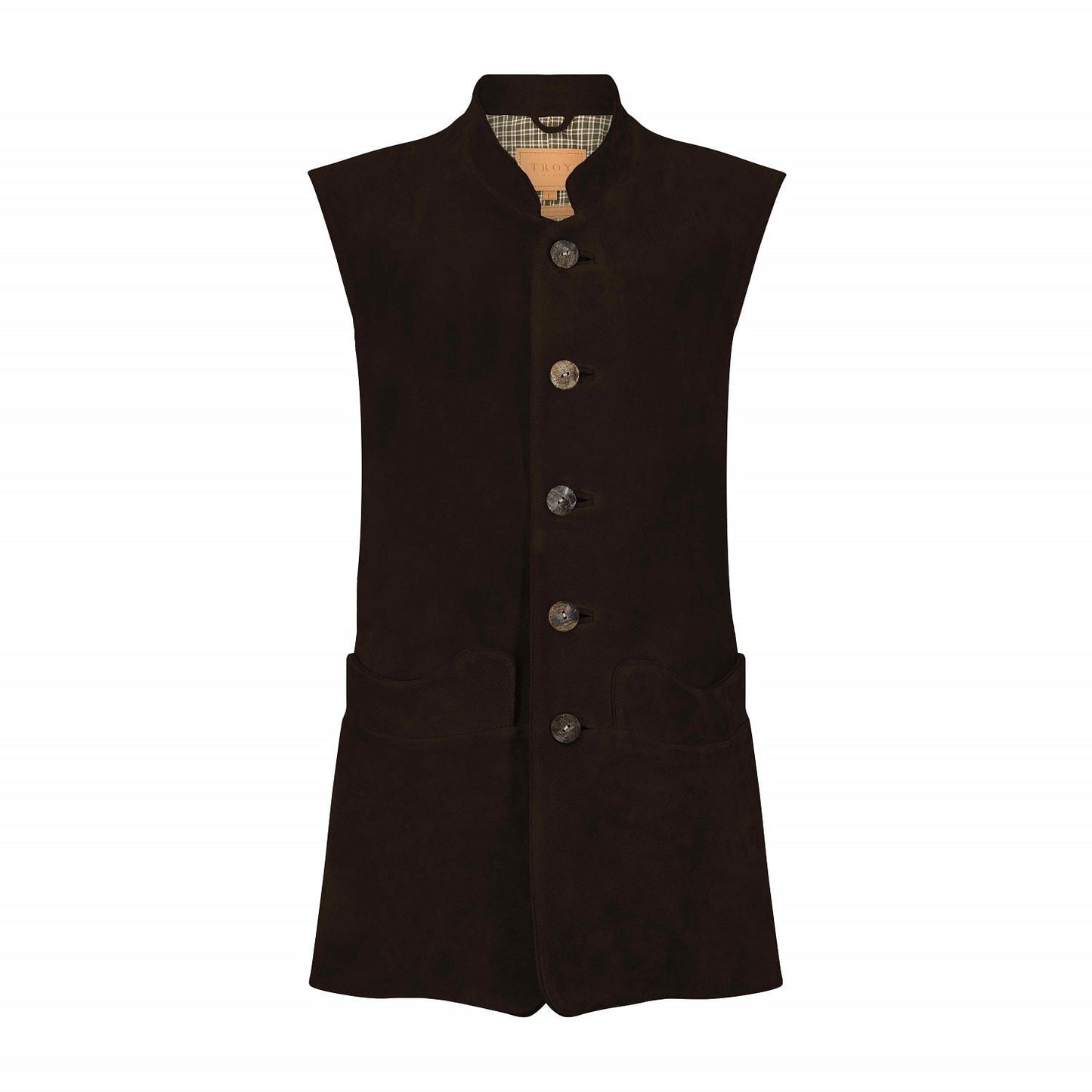 Men's Suede Gilet in Chocolate