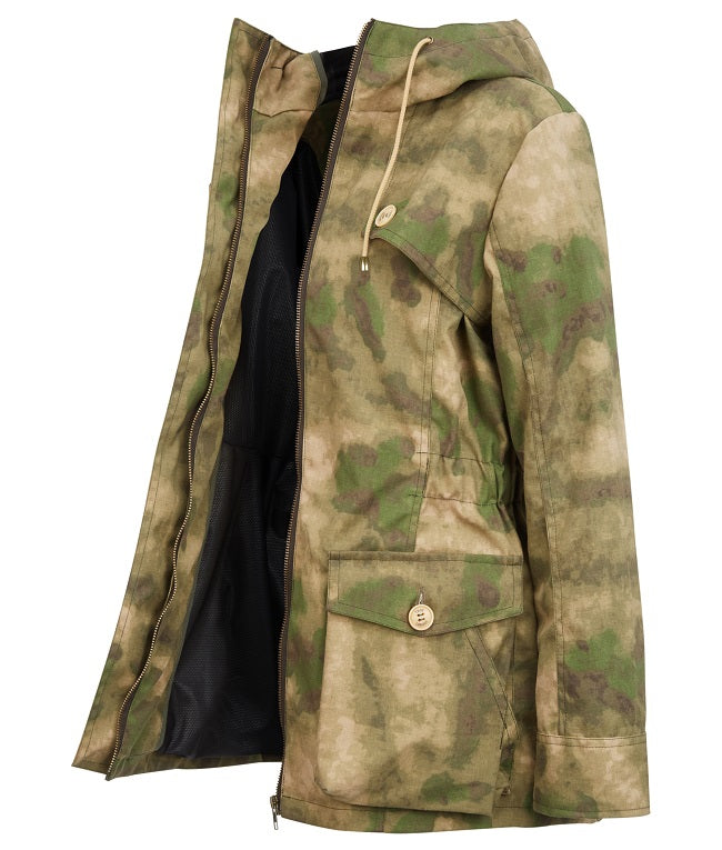 British Made Ladies Wax Jacket in Camo