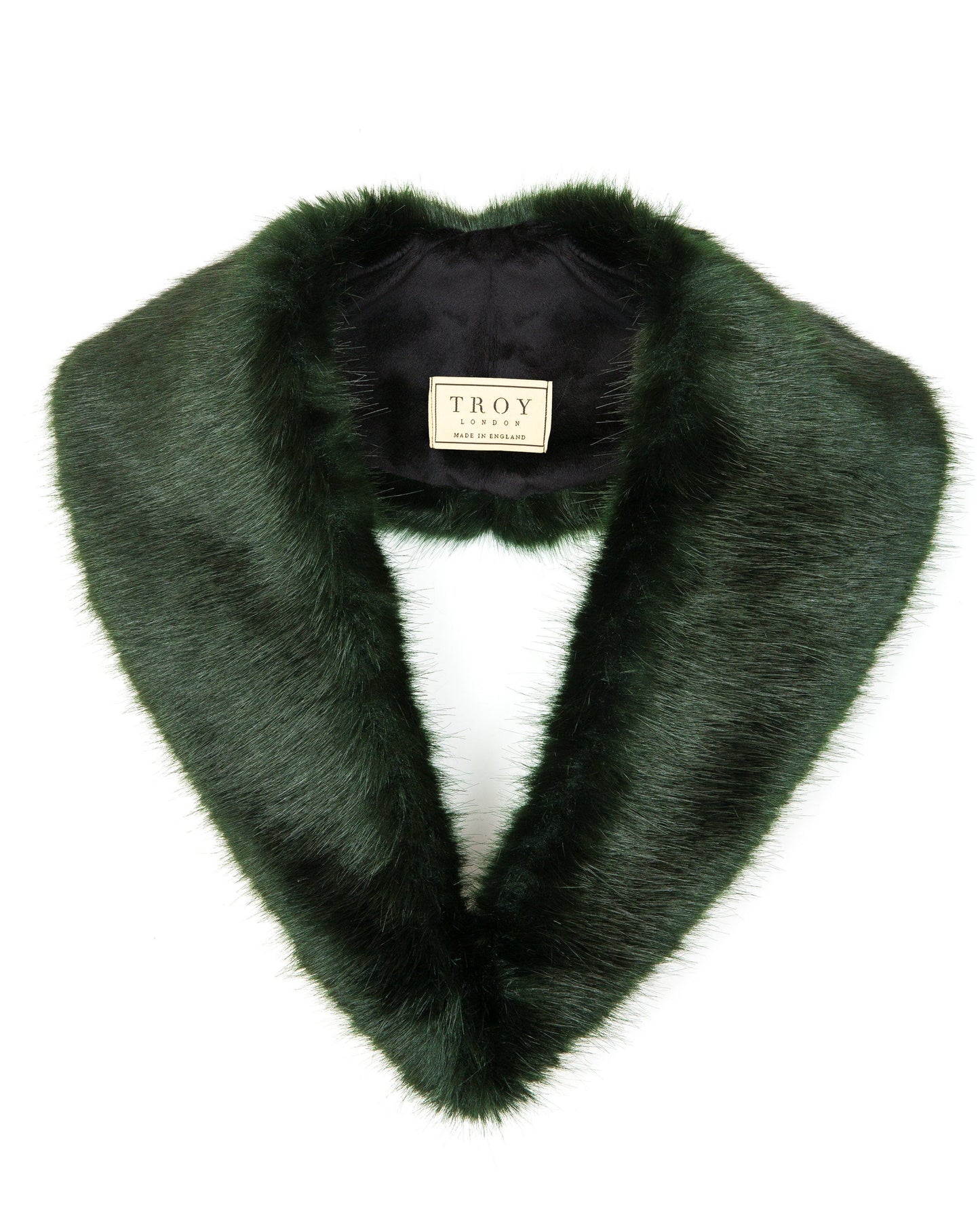Faux Fur Lapel Collar in Forest Green