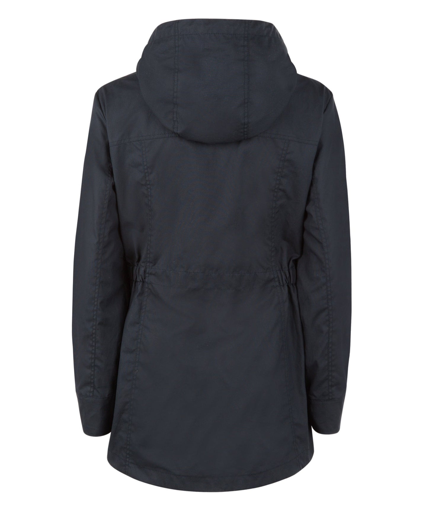 Navy Blue Ladies and Women's Waterproof Wax Jacket Wax Parka Wax Coat With Neon Orange Detail