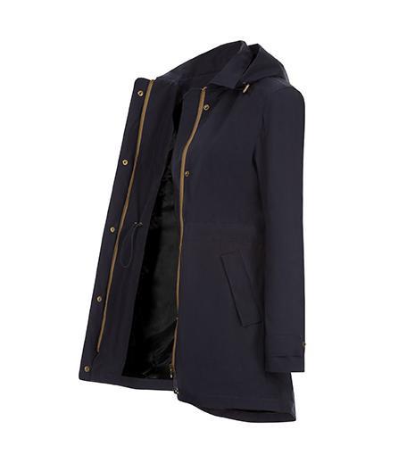 Lightweight waterproof Ladies Wax Jacket Coat in Navy