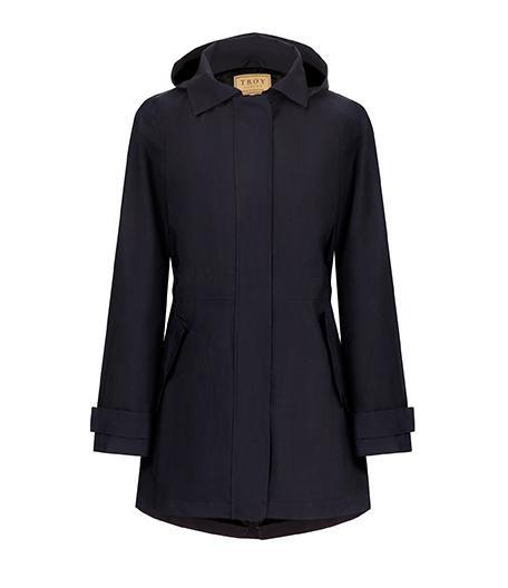 Lightweight waterproof Ladies Wax Jacket Coat in Navy