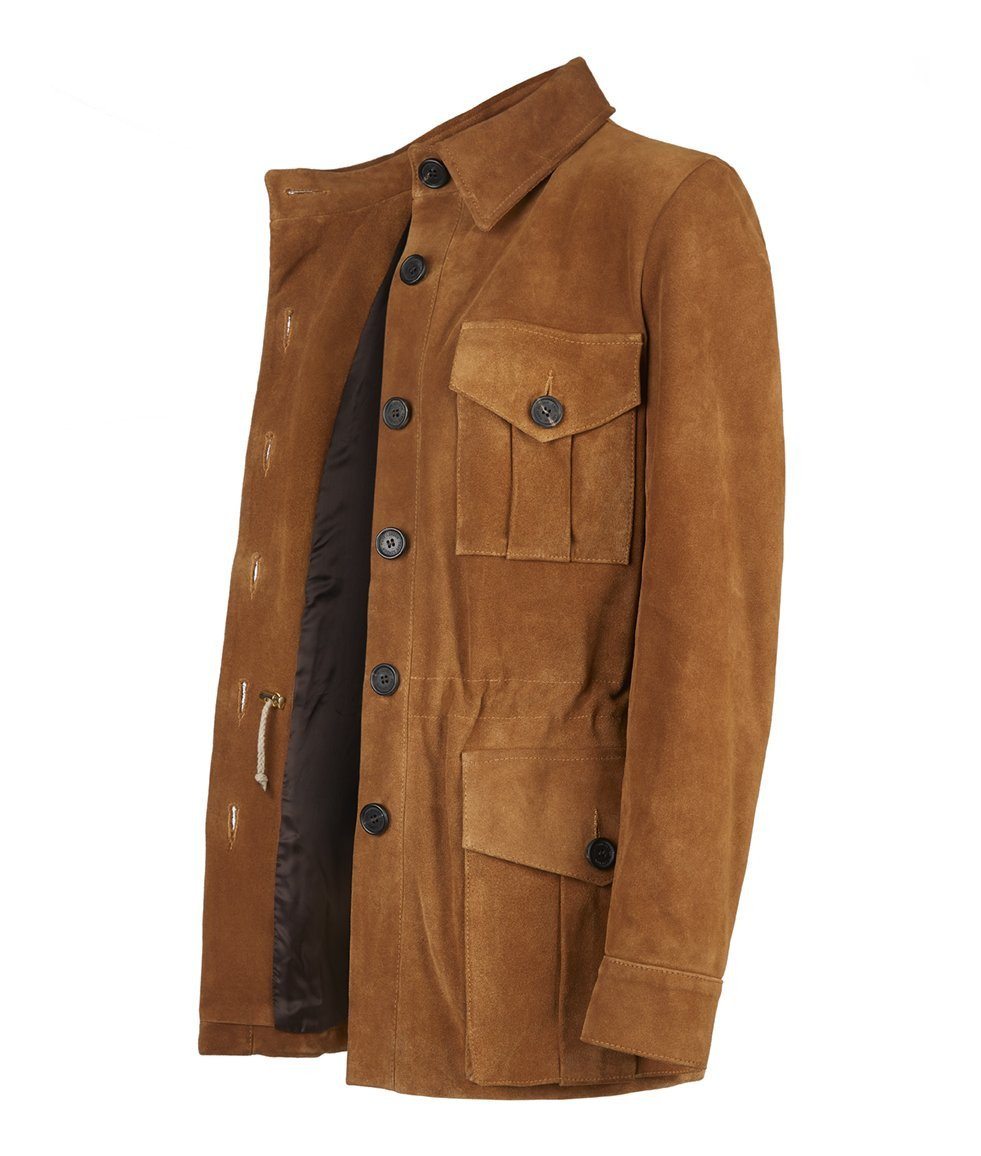 Suede Tracker Jacket in Tan