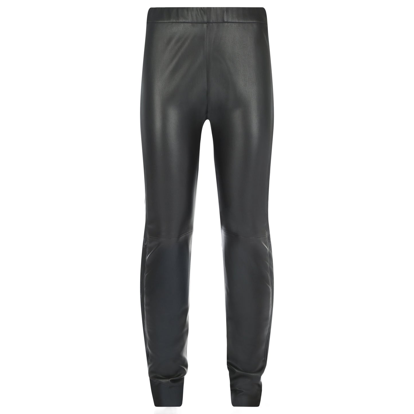 Stretch Leather Trousers in Black