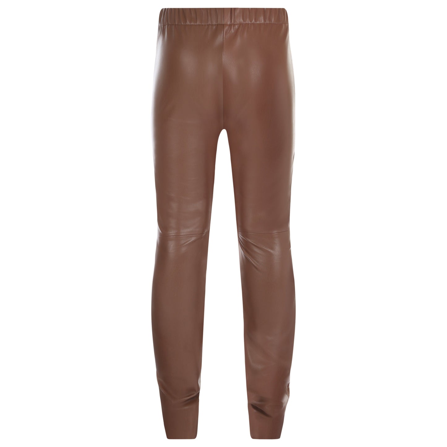 Stretch Leather Trousers in Chocolate Brown